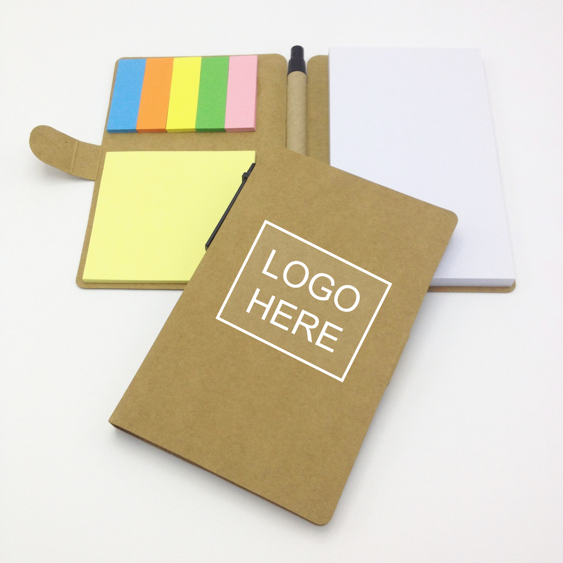 Kraft Notebook with Pen & Sticky Notes 2