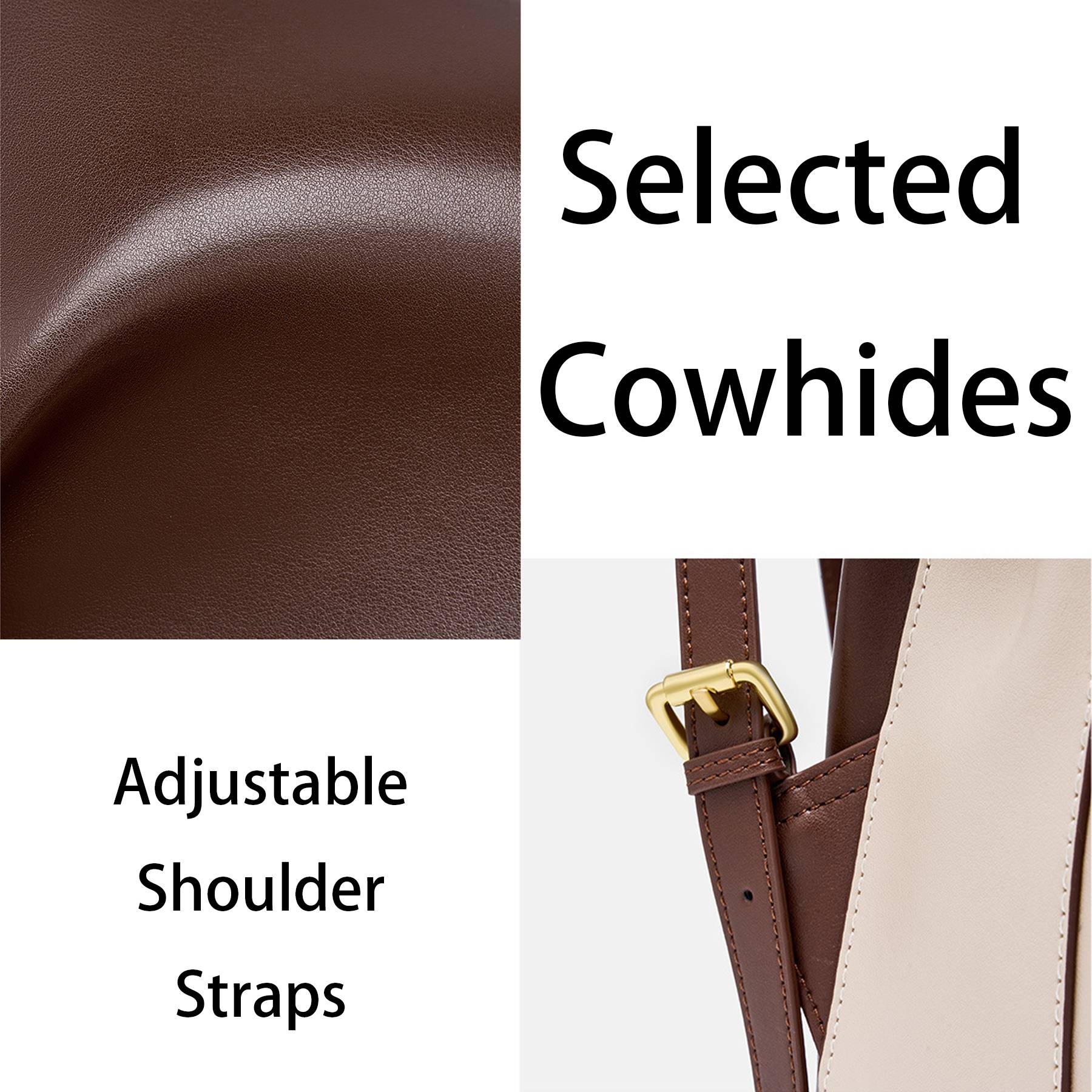 Genuine Leather Large capacity simple backpack for women 5