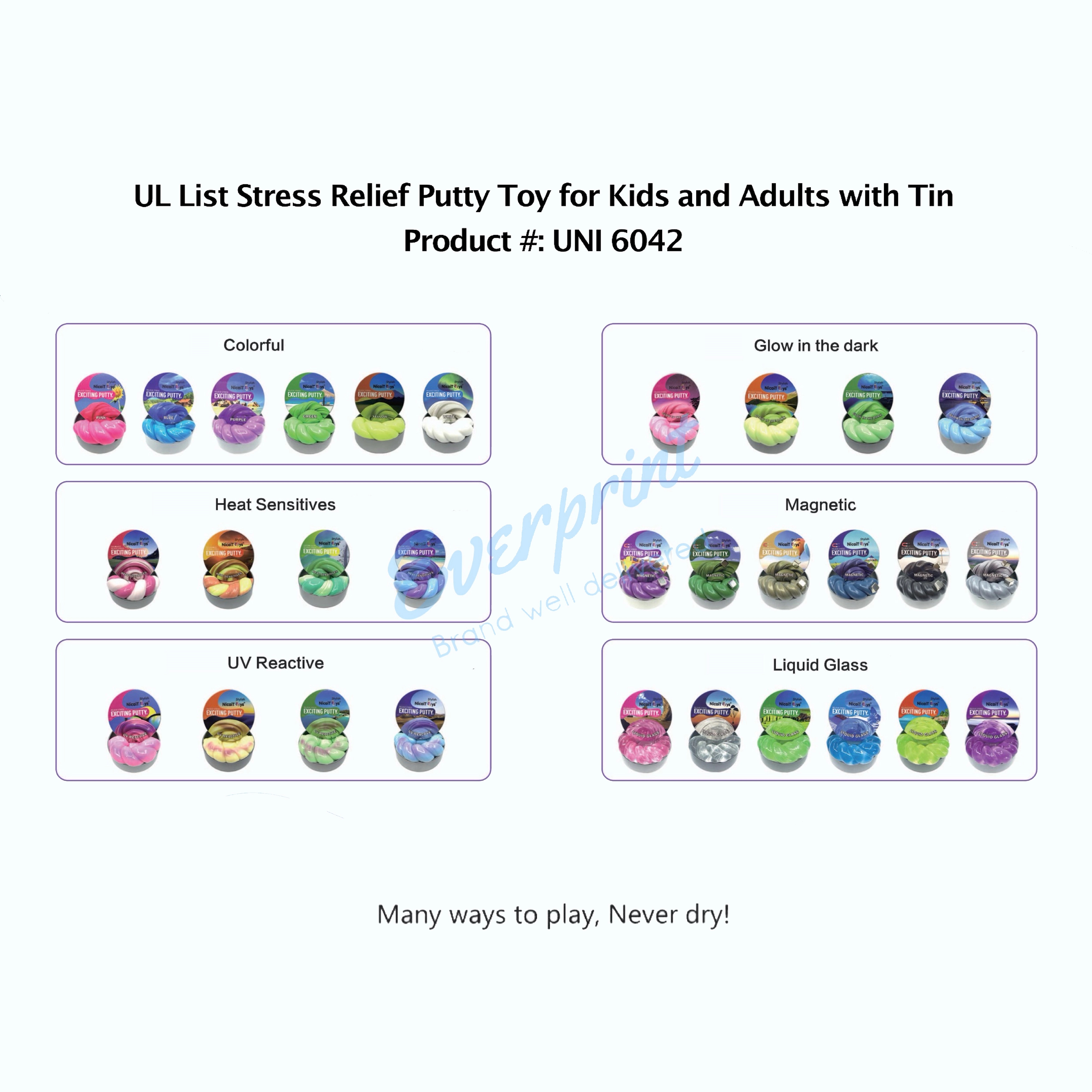 UL List Stress Relief Putty Toy with Tin- Plastic Case 6