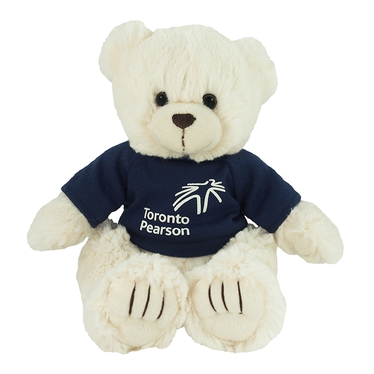 9" Cream Peter Bear with t-shirt and one color imprint 2