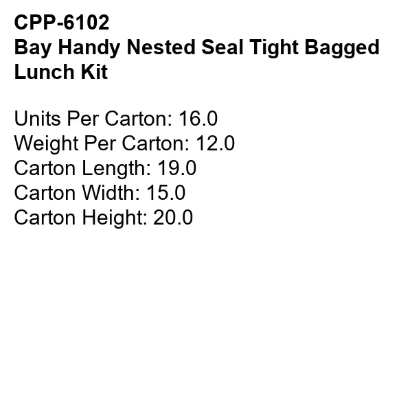 Bay Handy Nested Seal Tight Bagged Lunch Kit 6