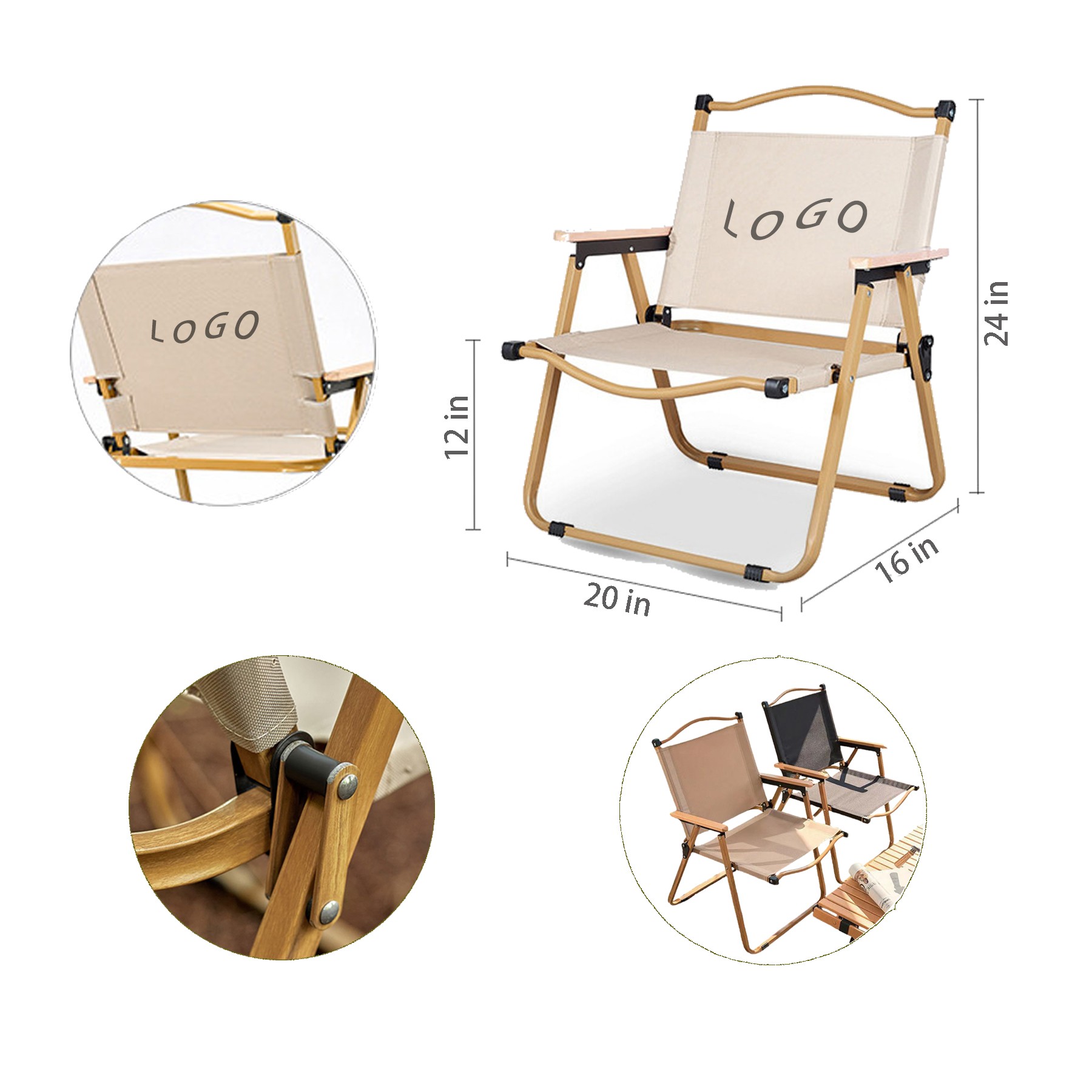 330Lbs Capacity Outdoor Folding Chair