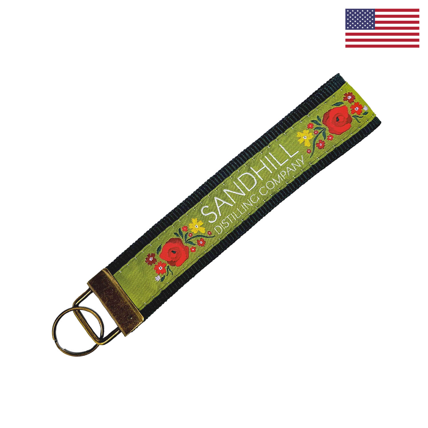 6" Woven Key Strap w/ Antique Brass Plated Hardware - "Elite" Weave