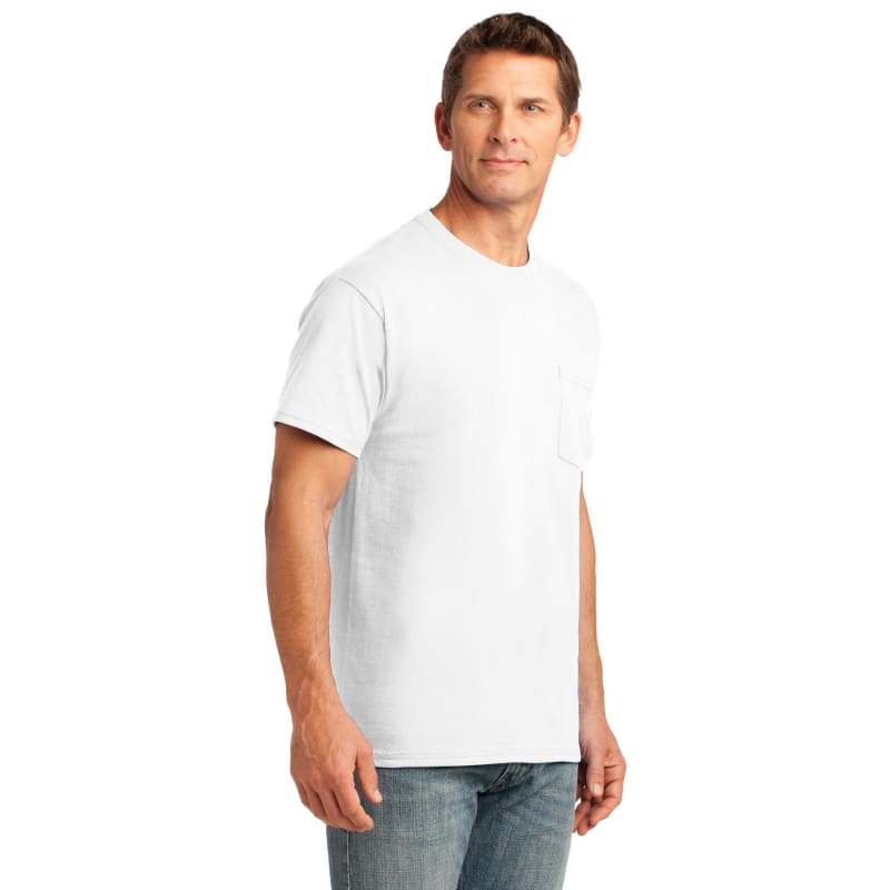 Port & Company Core Cotton Pocket Tee. 43