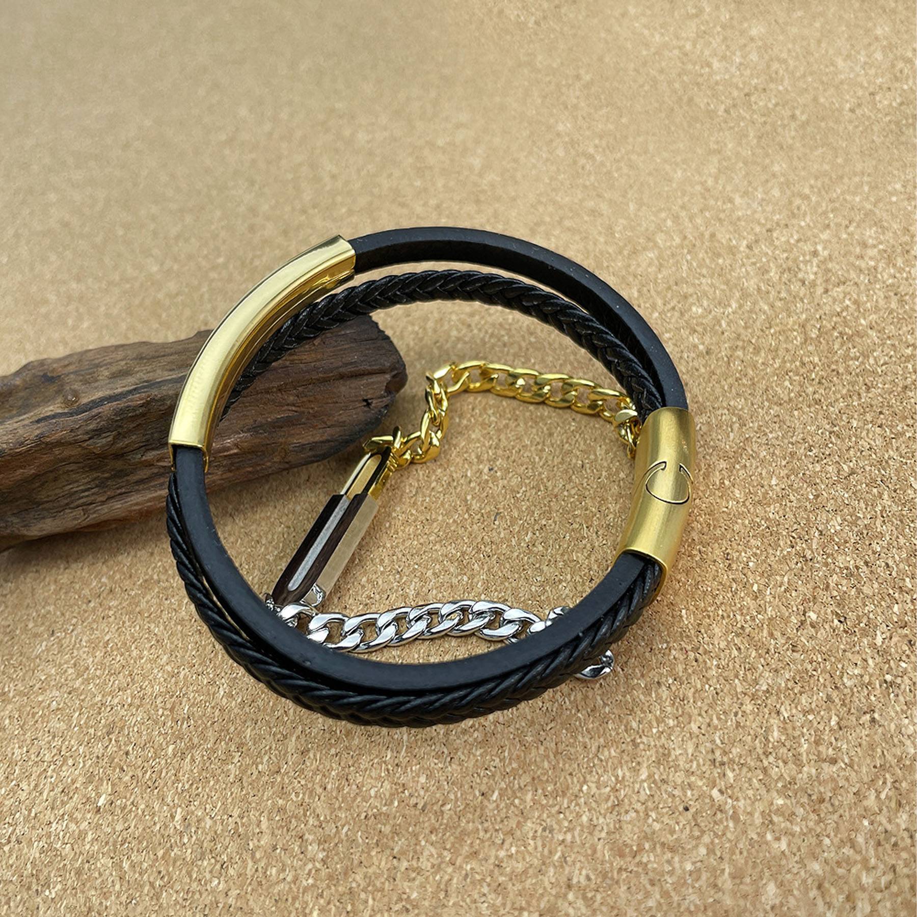 Multi layer woven leather bracelet 6