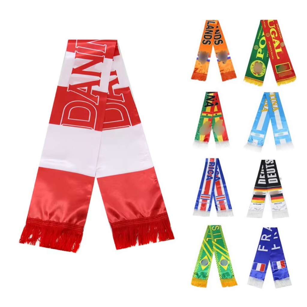 MOQ 20 pcs Cheap Satin Soccer Fans Scarf 1