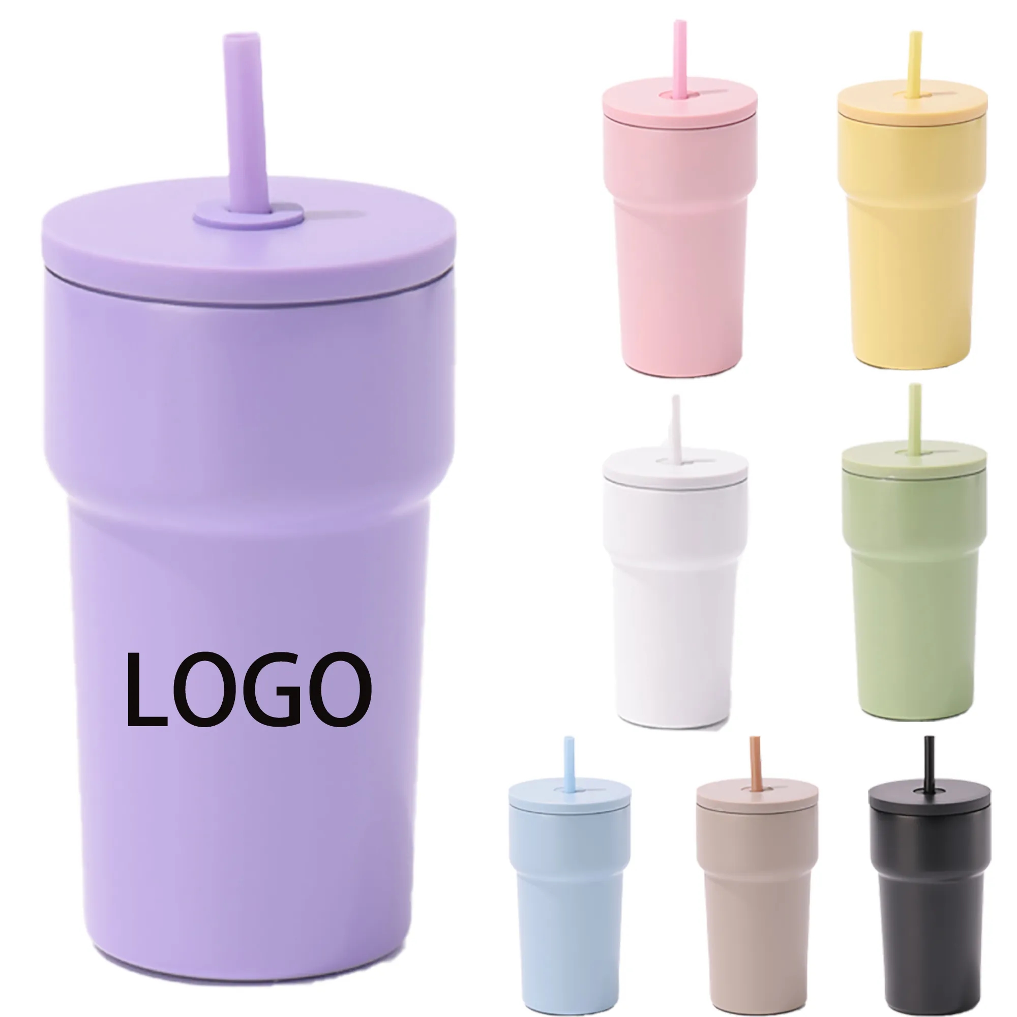 14oz Travel Coffee Tumbler With Lid and Straw 1