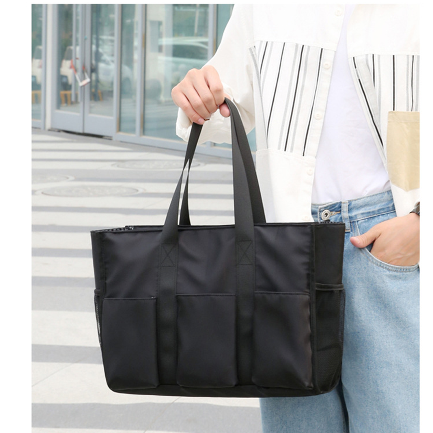 Multi-Pocket Hobo Tote Bag, custom tote bag with logo imprint 5