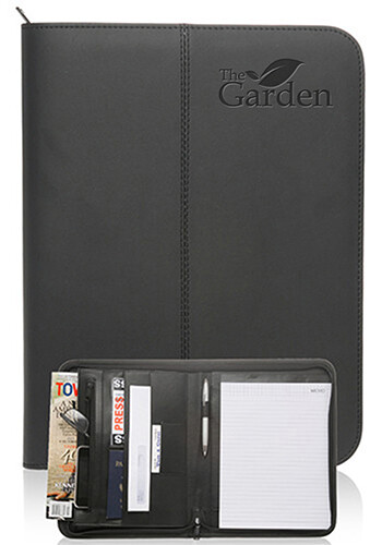 Zippered Black Leather Portfolios