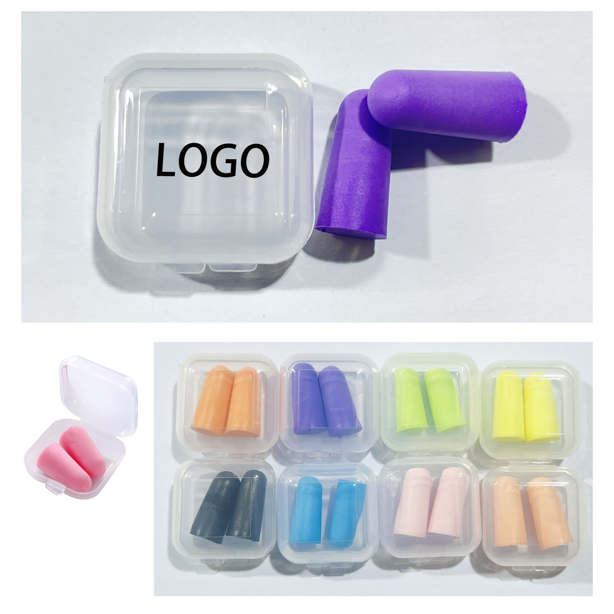 Noise-proof Square Case Earplugs MOQ 100pcs 1