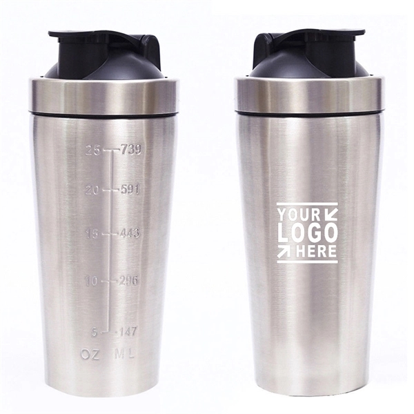 Stainless Steel Vacuum Shaker Bottle with Scale 3