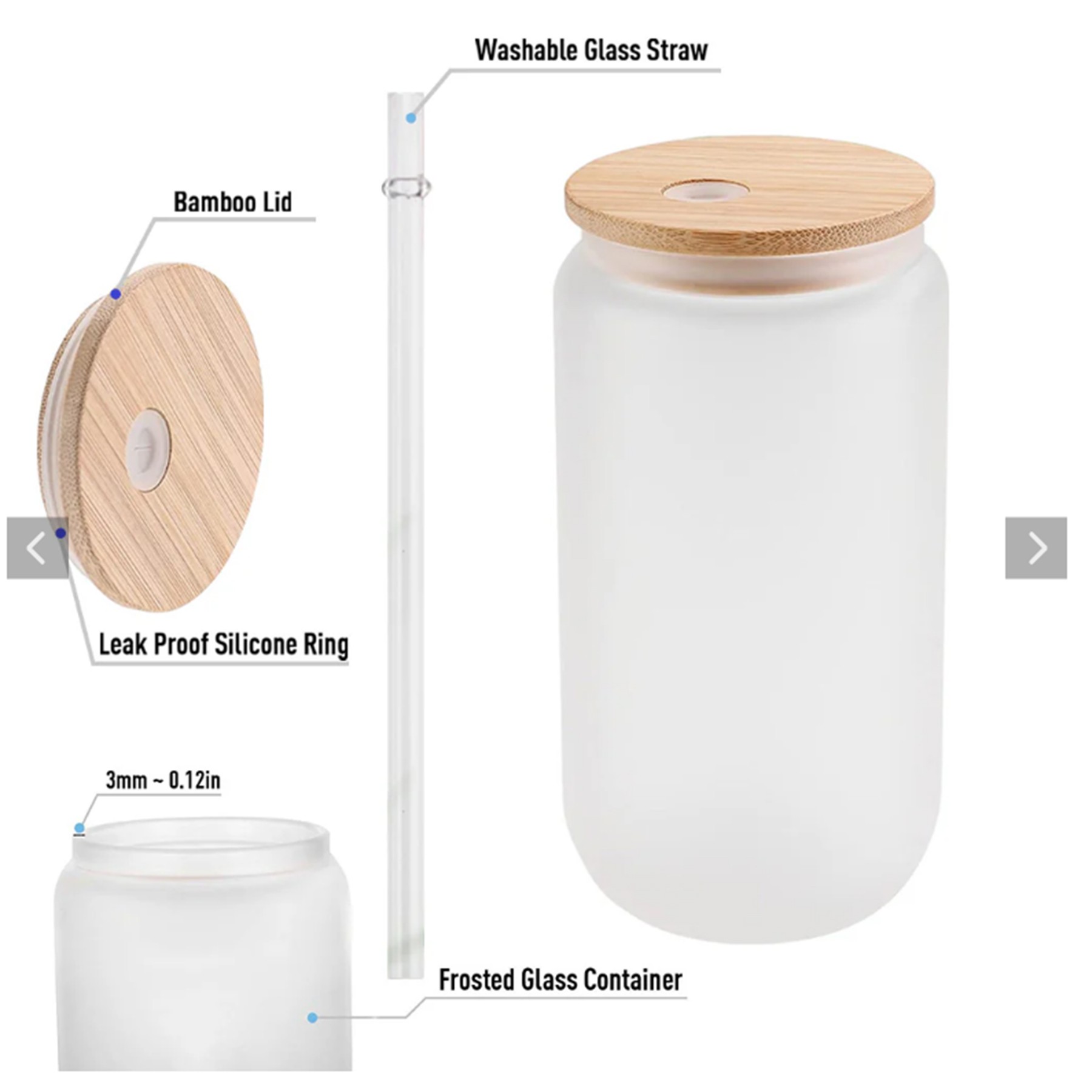Double Glass Bamboo Lid Mug 2
