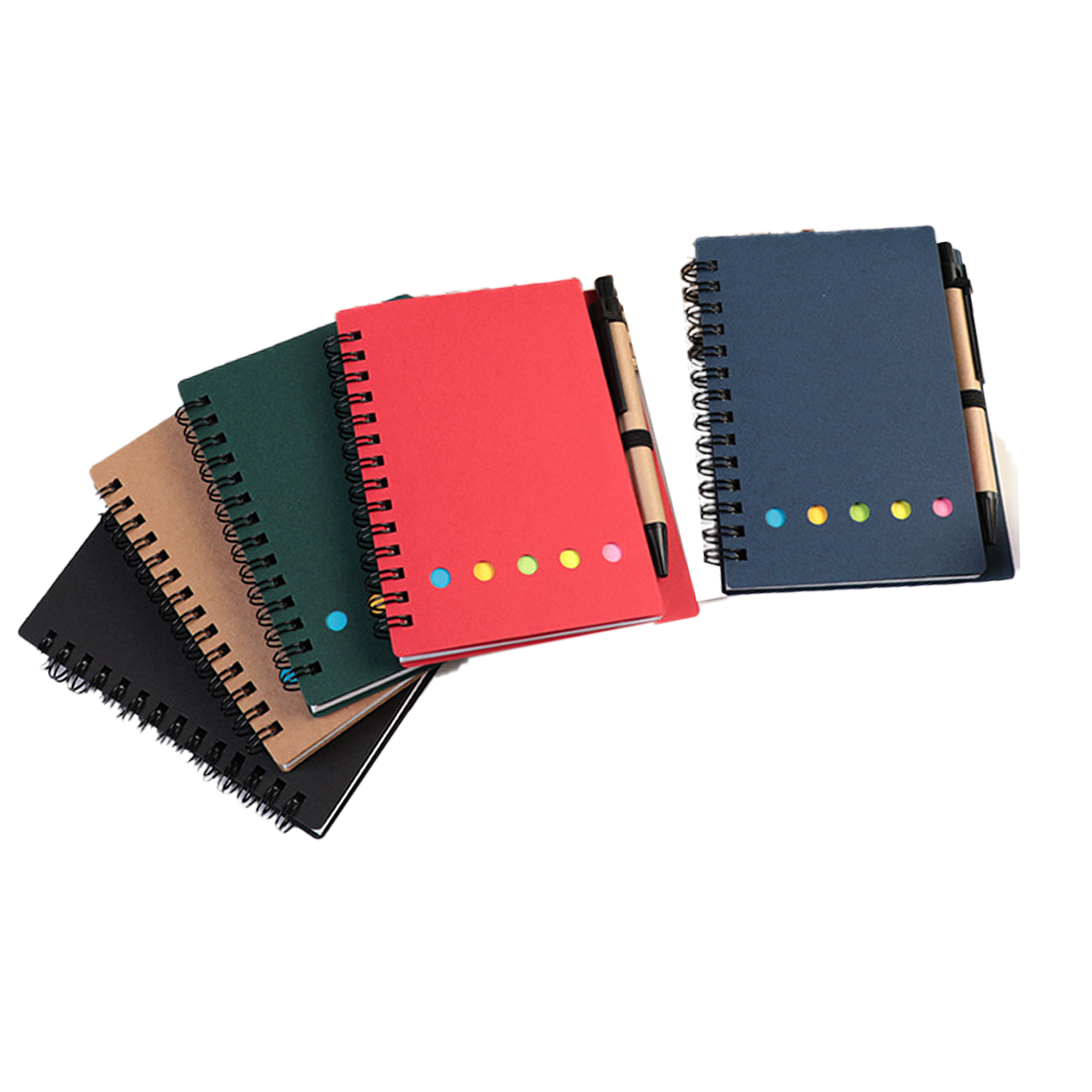 Custom Loose-leaf Kraft Paper Sticky Flag Jotter Note Pad 5.3"L X 4.1"W 2