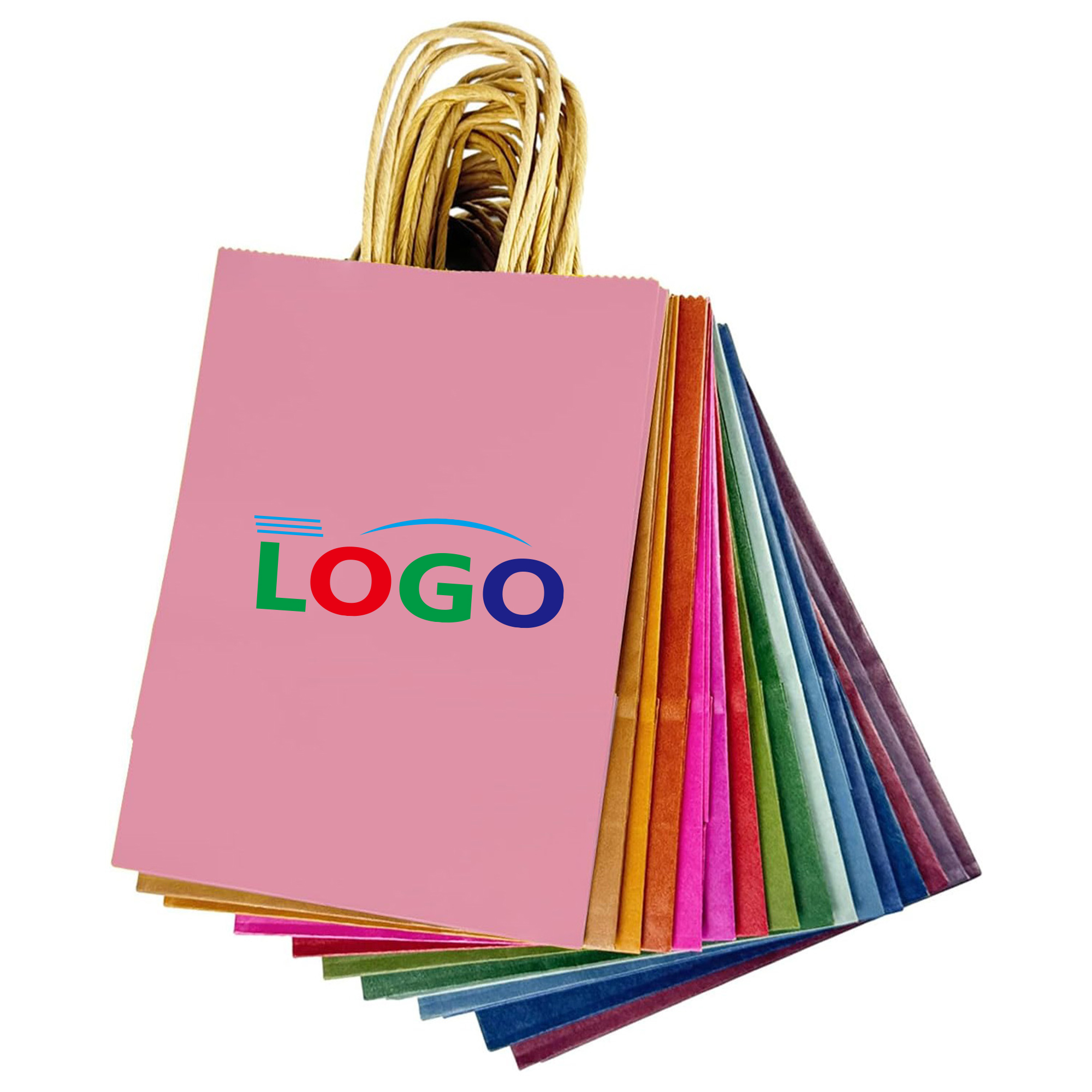 Brightly Colored Kraft Paper Bags with Handles 3