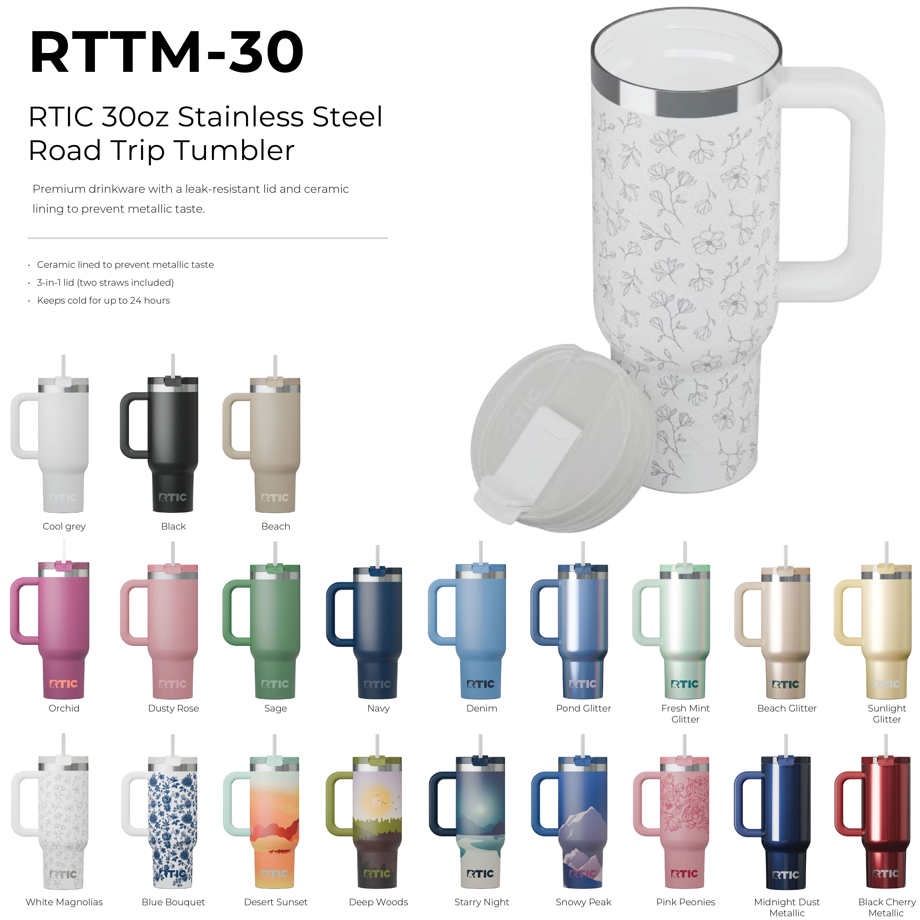 RTIC 30oz Stainless Steel Road Trip Tumbler 39