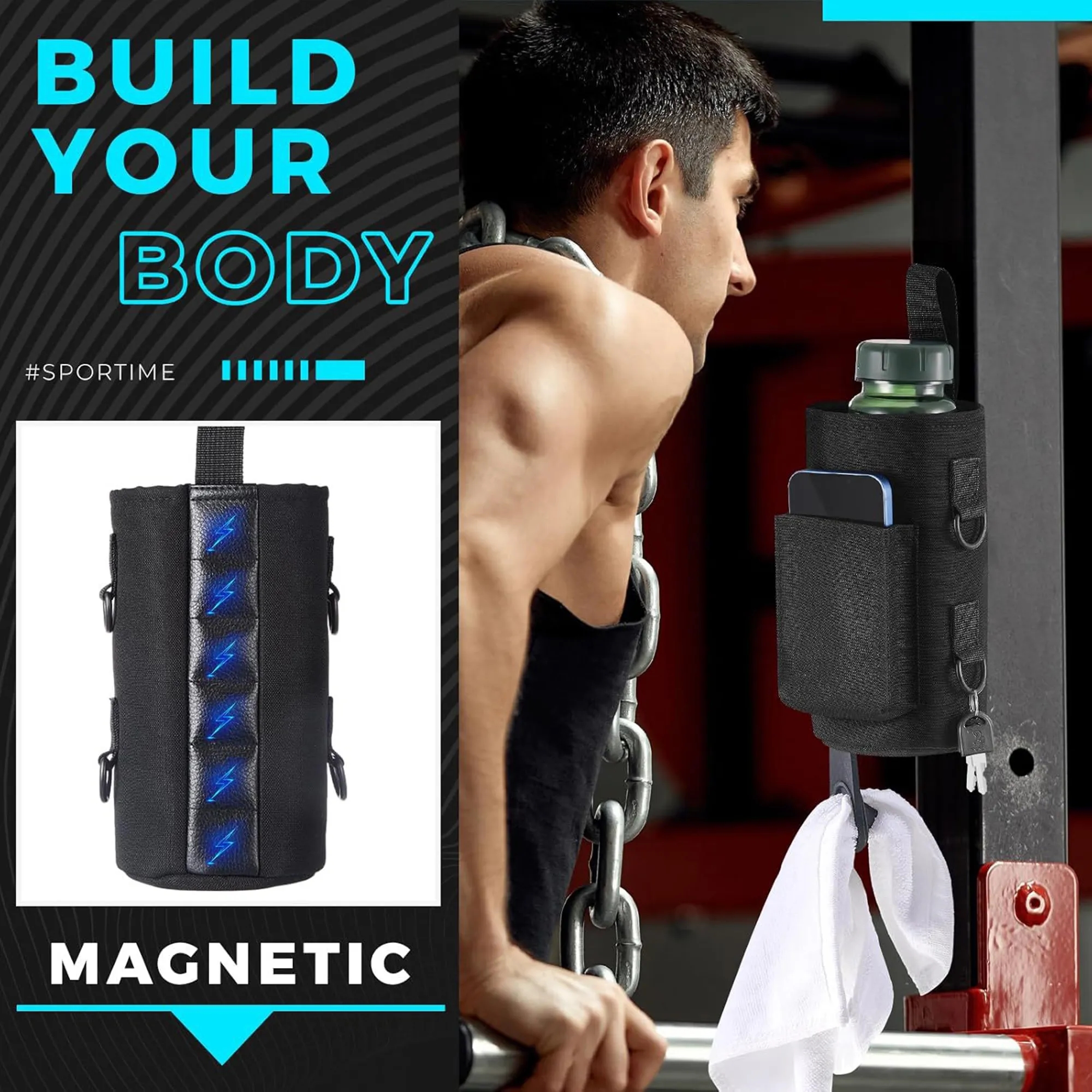 Magnetic Closure Water Bottle Holder Crossbody Bag 2