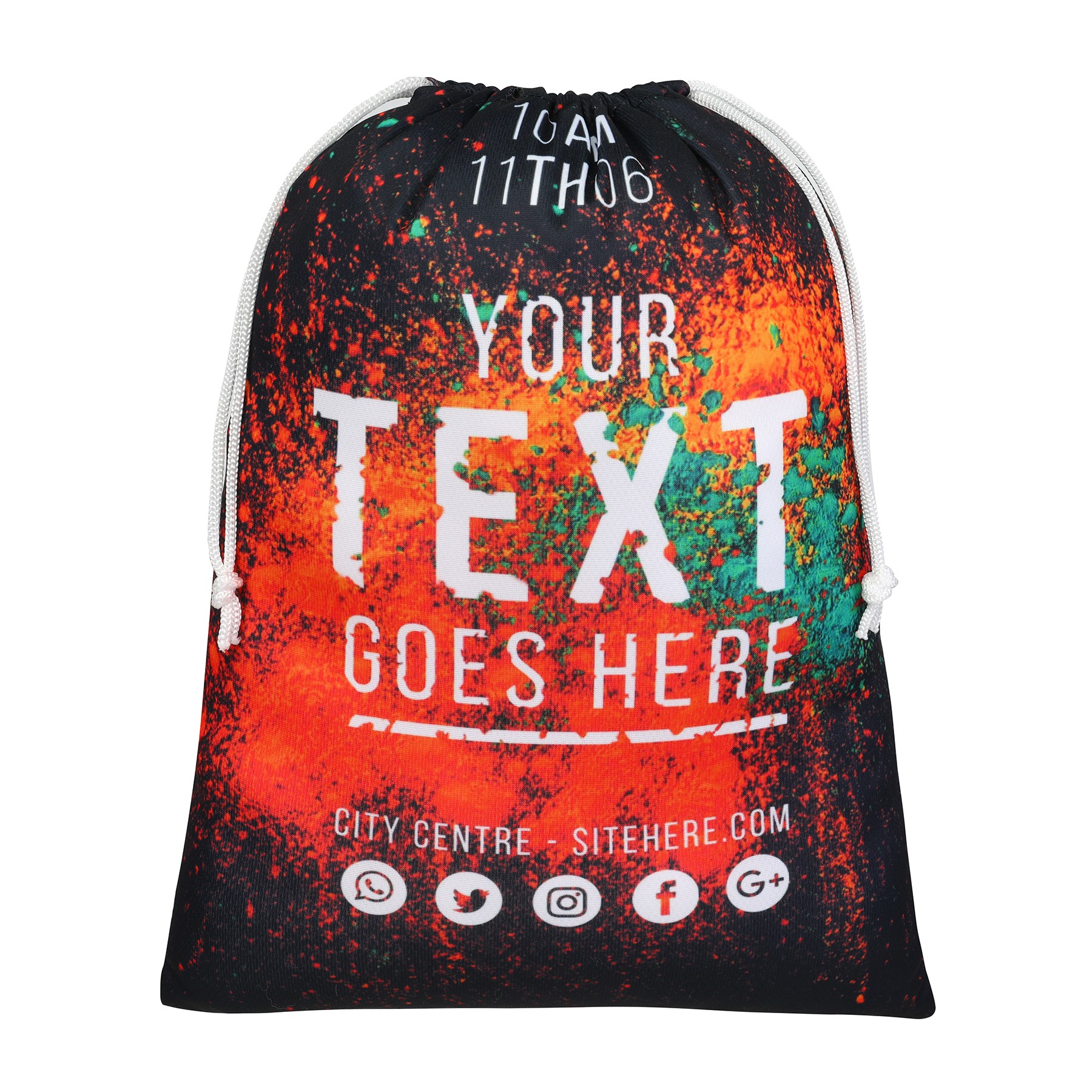 12" X 16" Full Color Sublimated Polyester Drawstring Bag 1