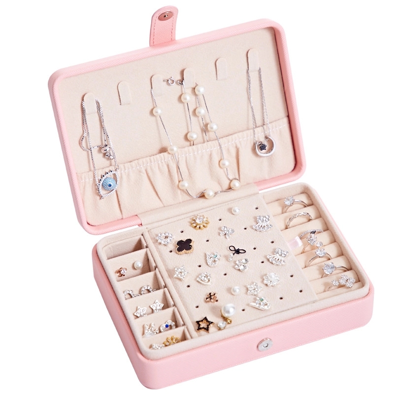 Portable Travel Jewelry Organizer Box with Mirror / Hook 7