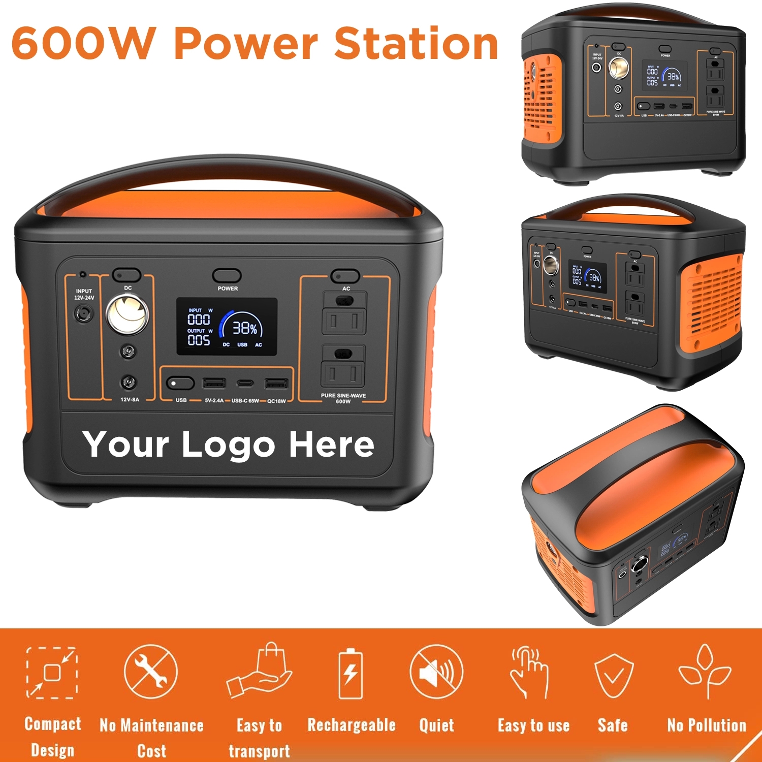 Emergency Power Station 600W/153600mAh 2