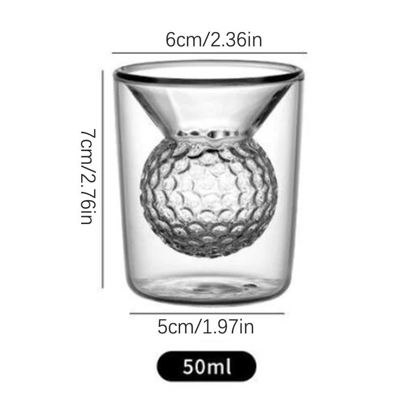 1.7oz Golf Double Layer Wine Glass Transparent Drink Cup 1
