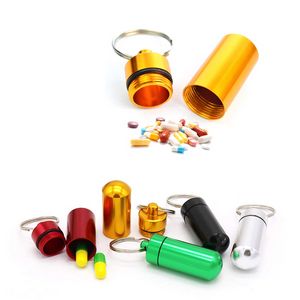 Waterproof Aluminum Pill Box With Keychain 2