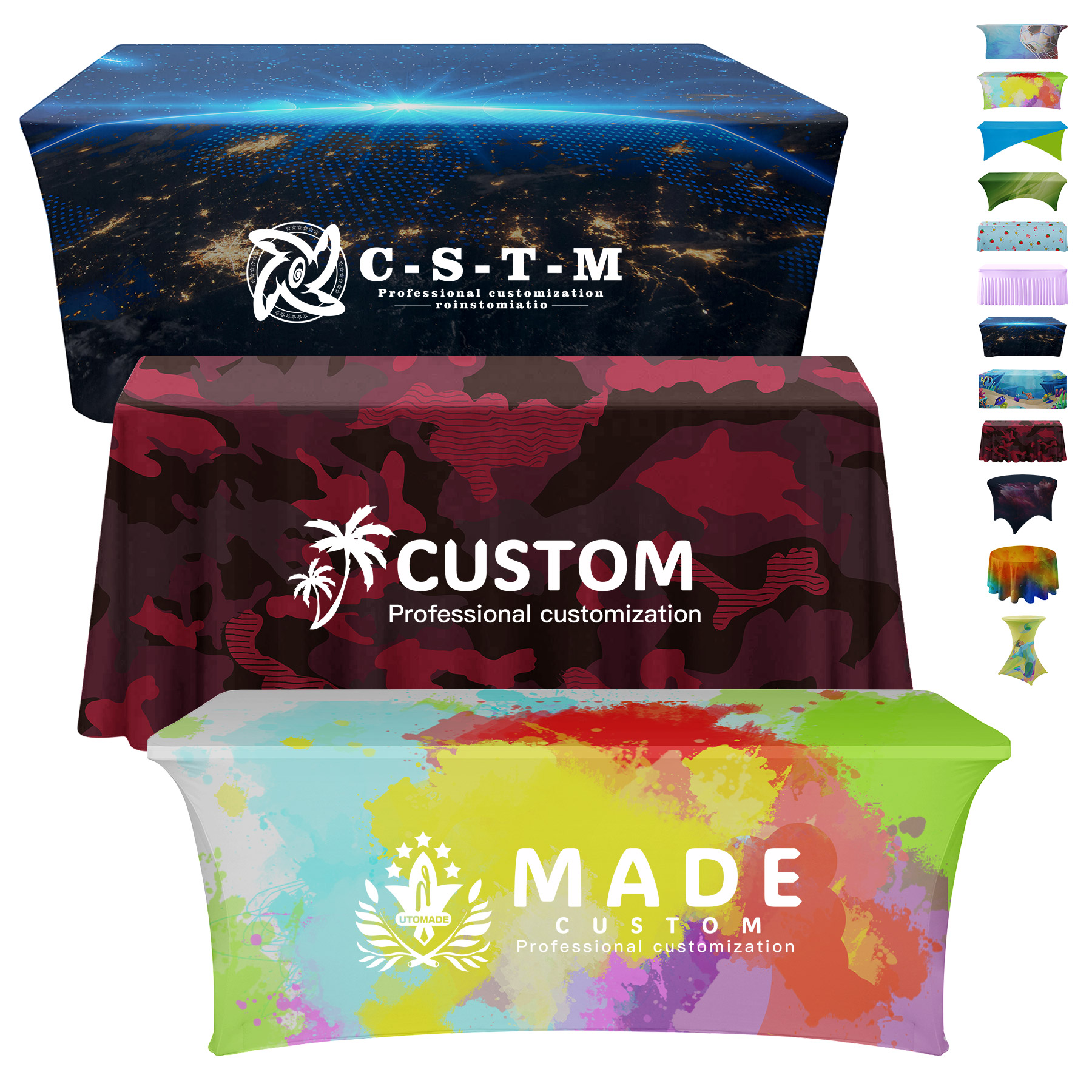 Custom 6ft Full Color Stretch Tablecloth 7