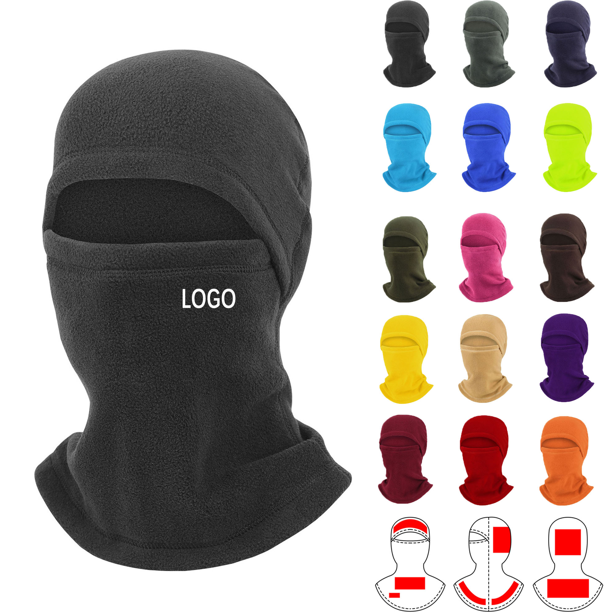 Polar Fleece Balaclava Winter Ski Face Cover Hat 4