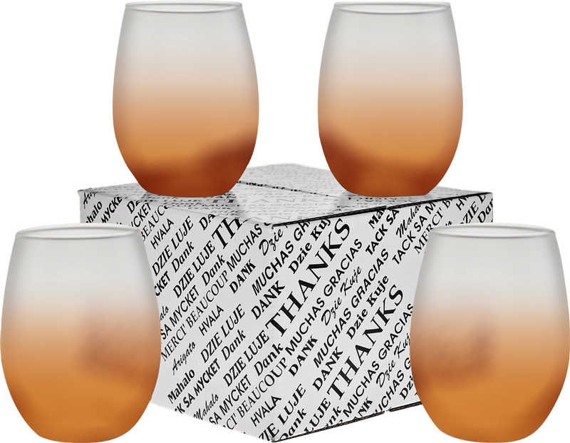 15 oz. Stemless Wine Glass Thank You Set 26
