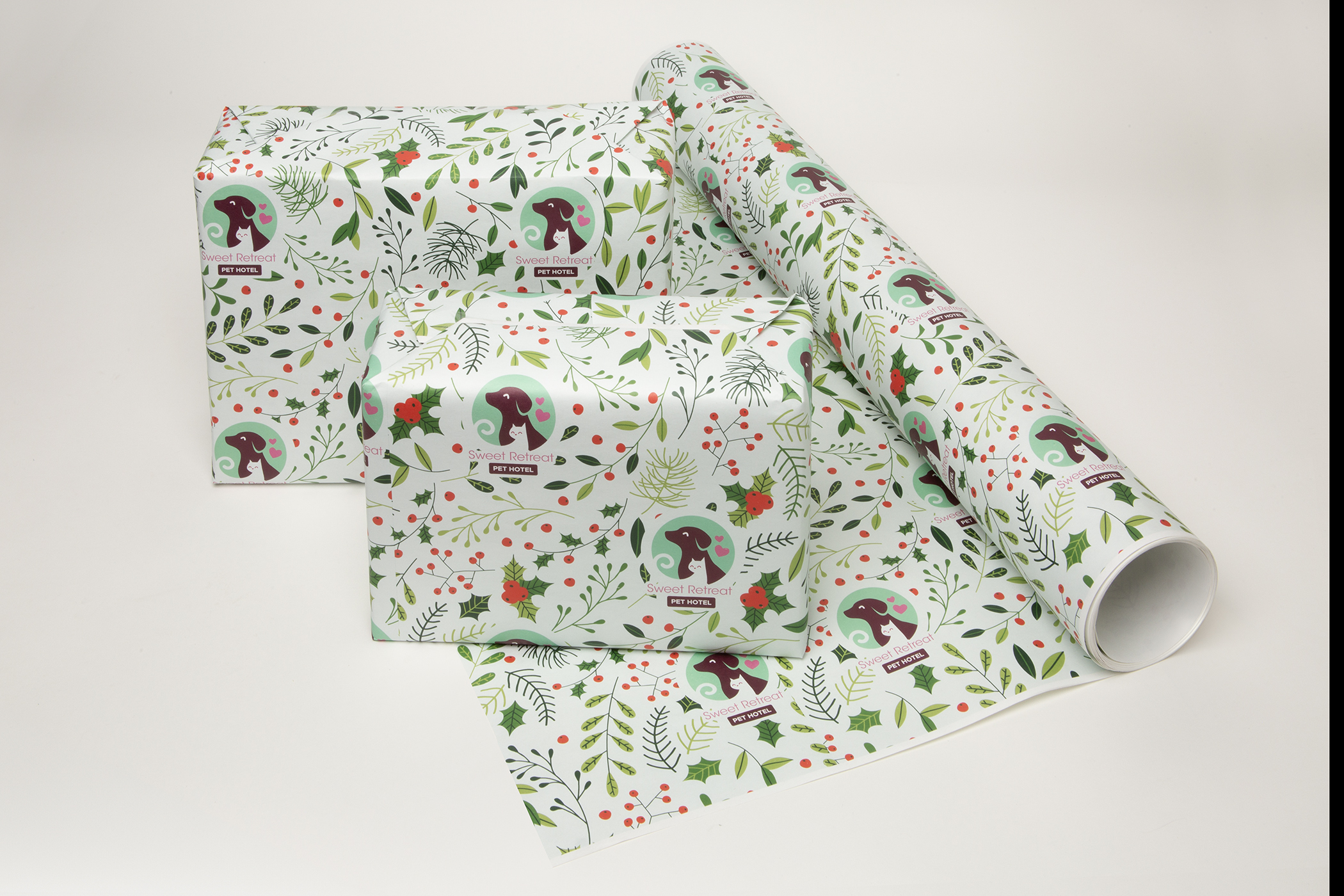 Full Color Custom White Wrapping Paper 25' Roll 3