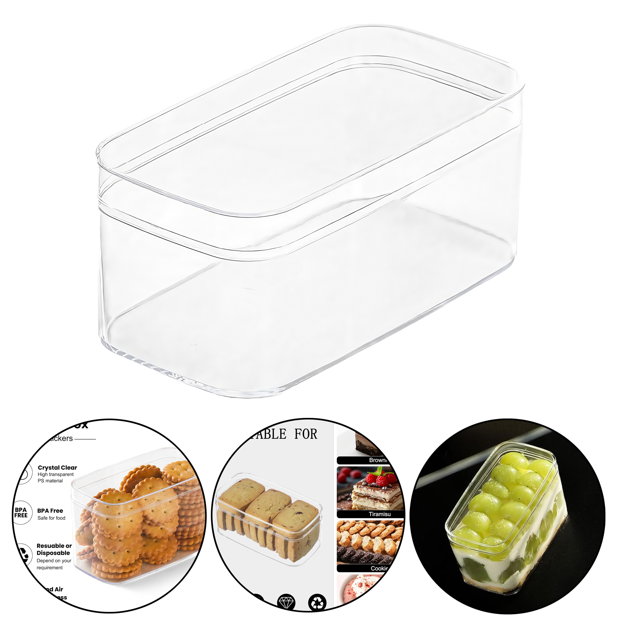 Clear PS Plastic Square Box 2