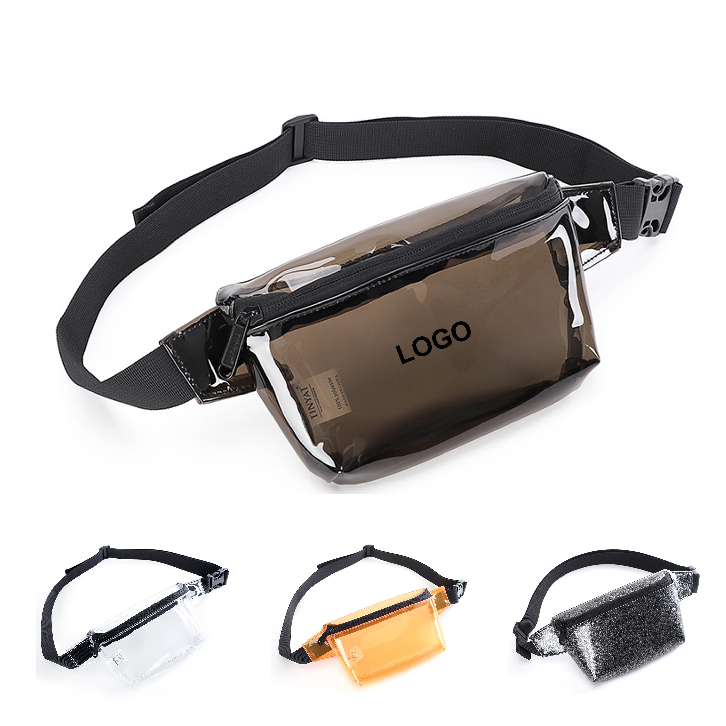 Clear Black Fanny Pack (direct import) 2