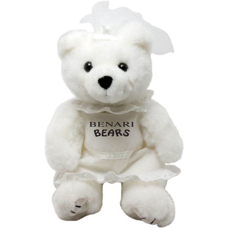 8" Bride Bear with one color imprint 2