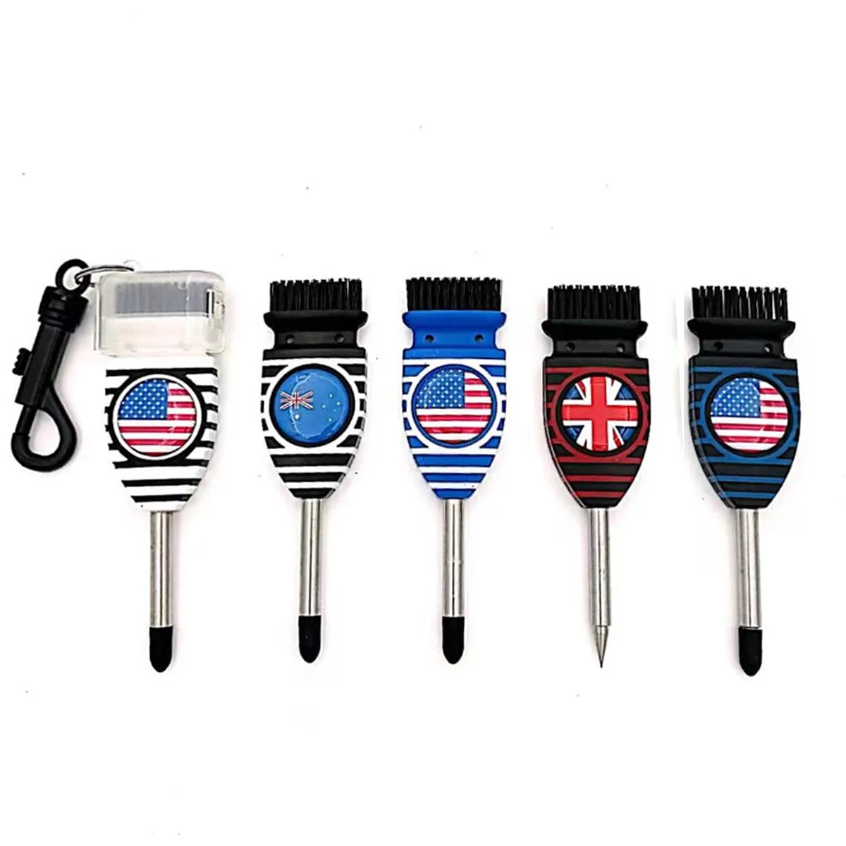 3-In-1 Golf Club Brush Groove Cleaner W/ Magnetic Ball Mark 5