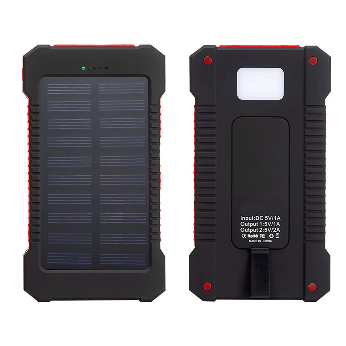 Portable 8000mAh Solar Charger with Flashlight & Compass 2