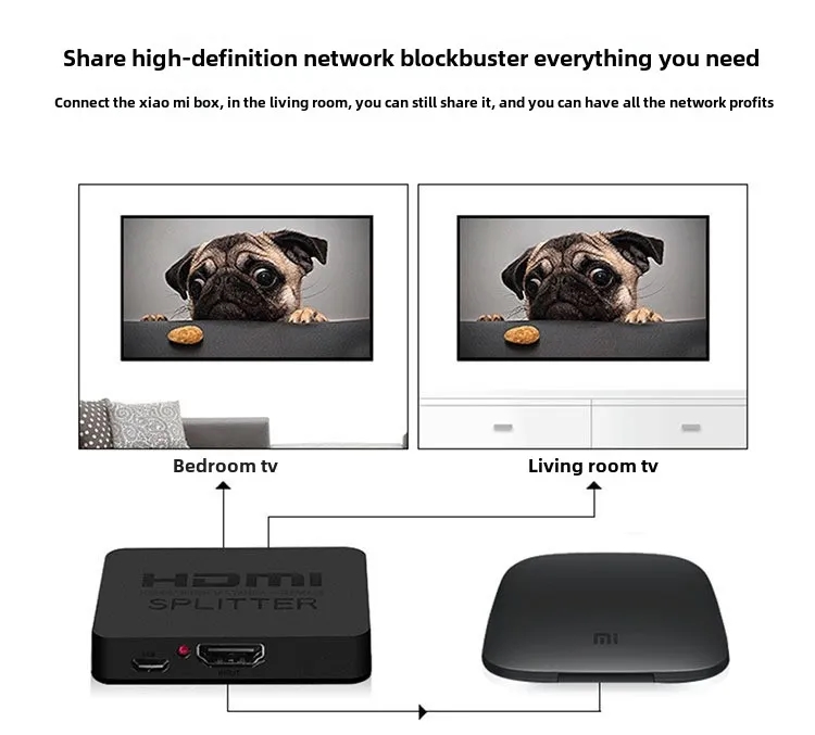 HDMI 2.1 Splitter 1 Input 2 Output 2