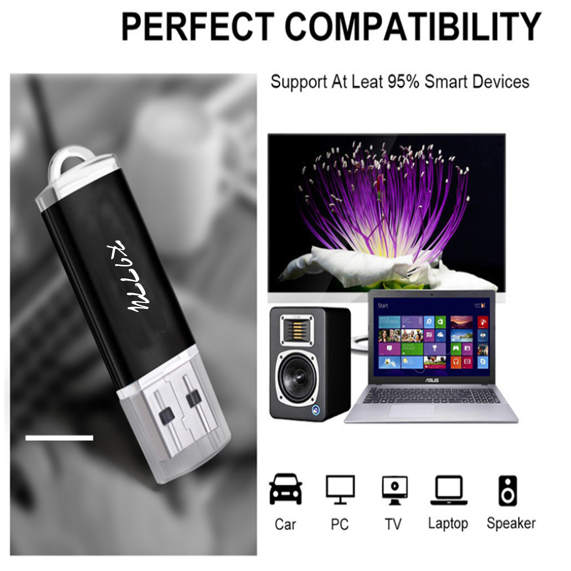 8GB USB flash drive with a keychain 3