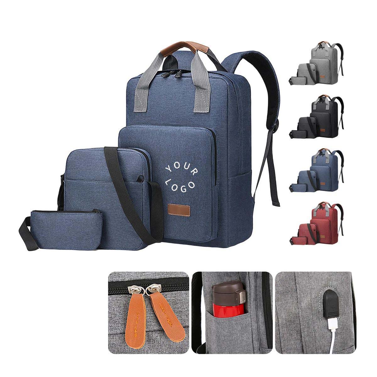 Stylish Three Piece Travel Bag Set with Handle 3