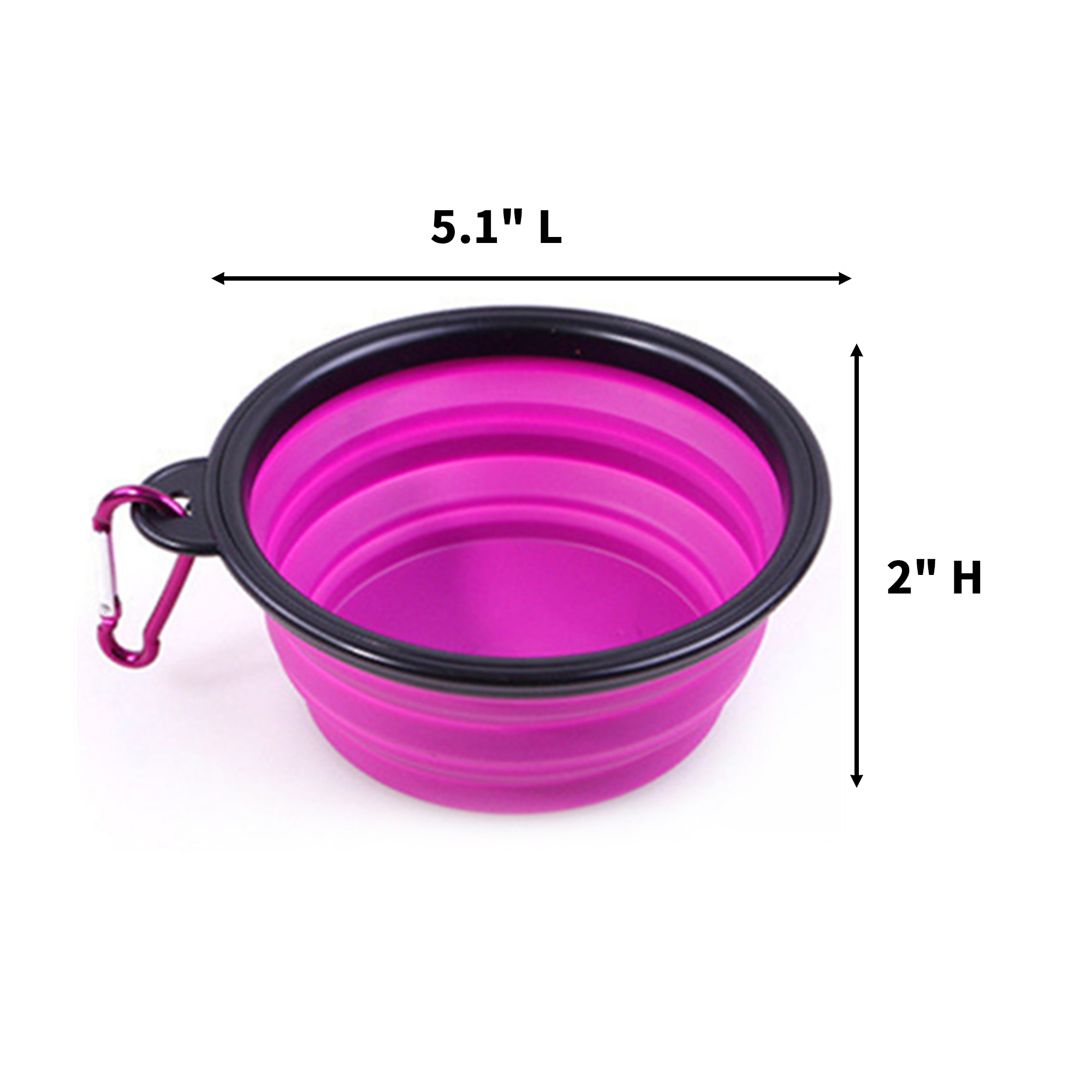 Collapsible Travel Pet Feeding Bowl 5.1" x 5.1" x 2" 7