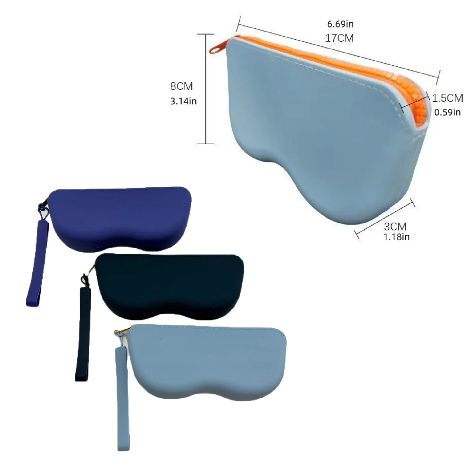 Customized silicone zipper glasses bag 5