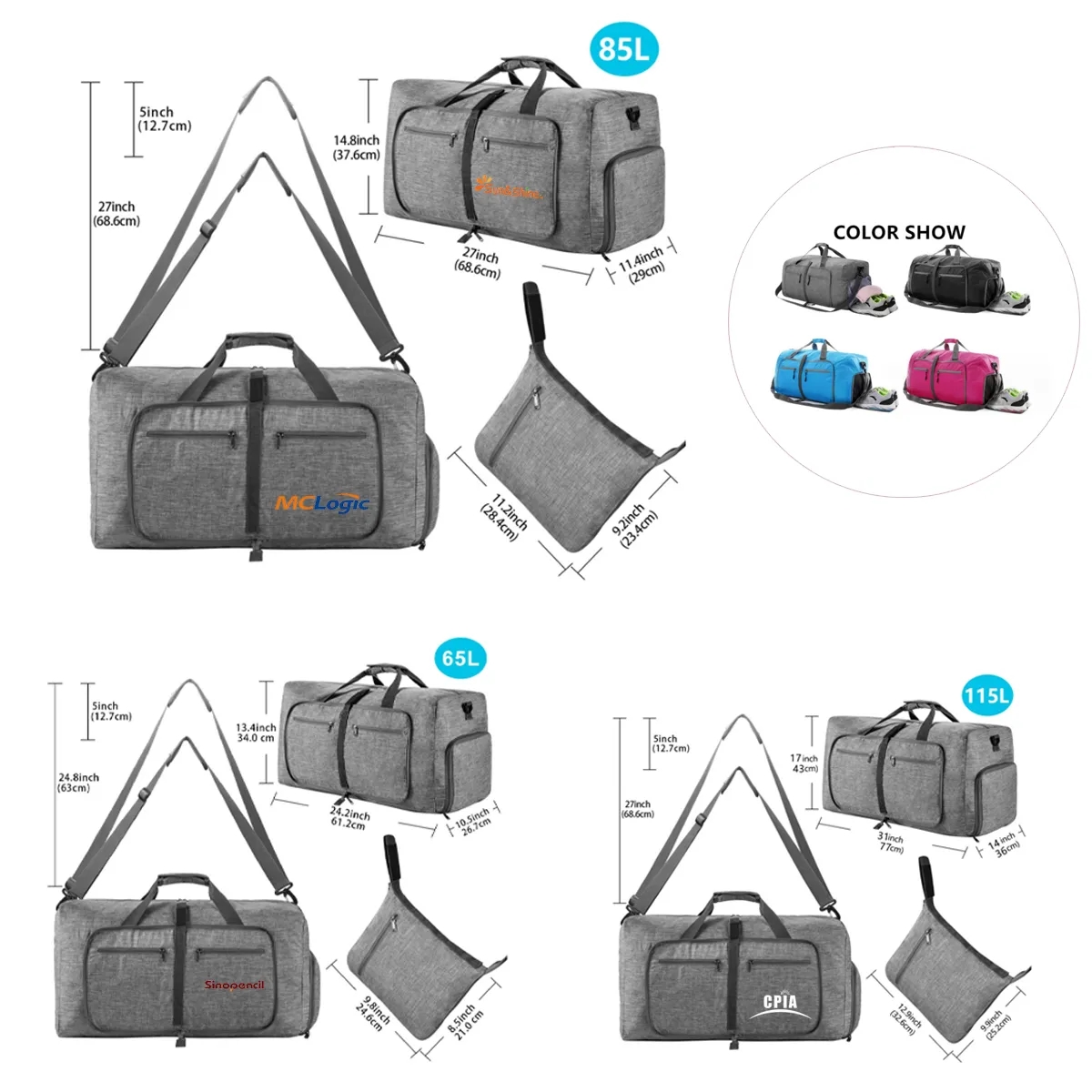 Large Foldable Waterproof Overnight Bag 3