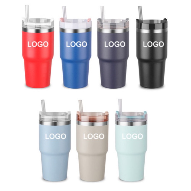 20oz Stainless Steel Tumbler W/ Straw & Lid 2