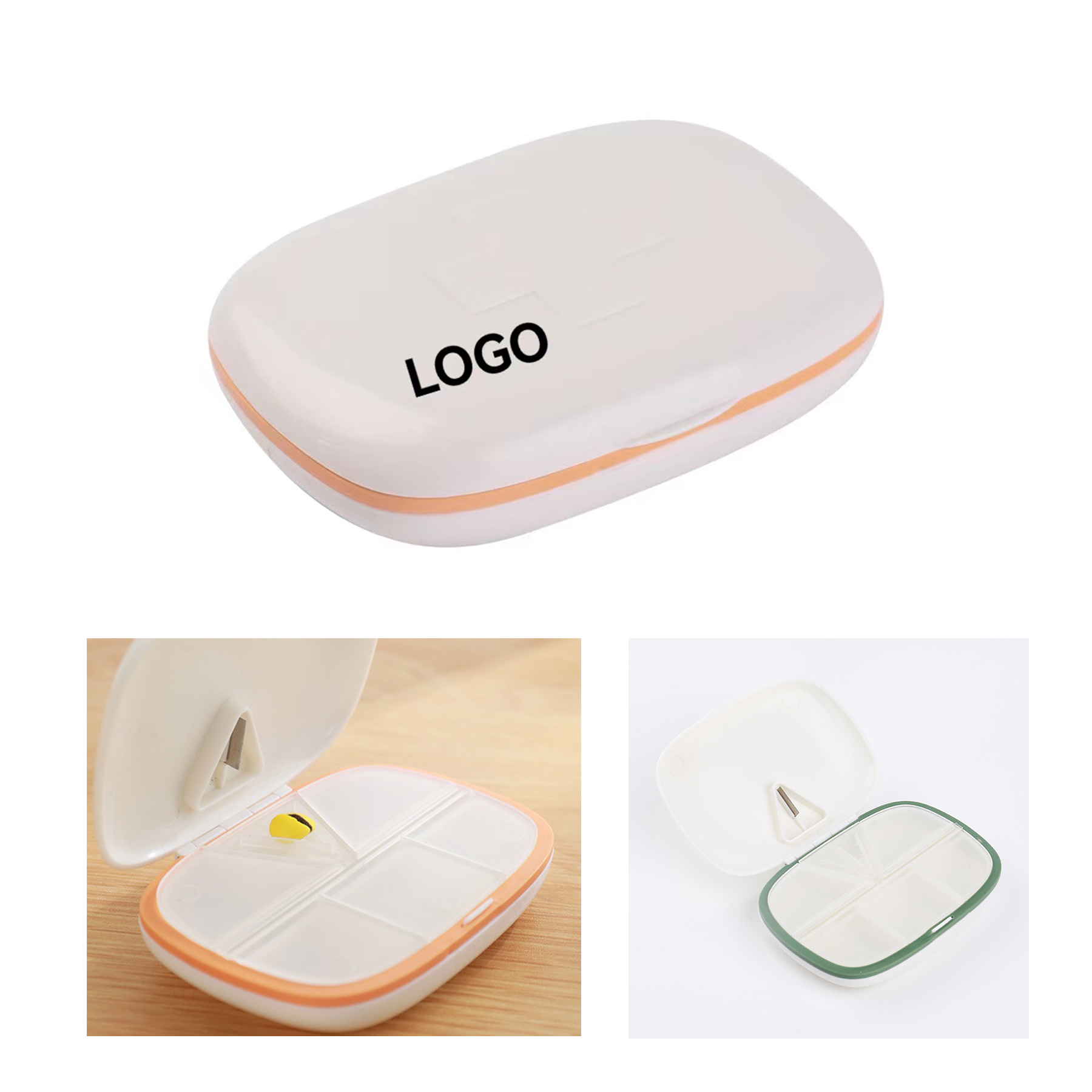 5 Compartments Portable Pill Box with Balde 2