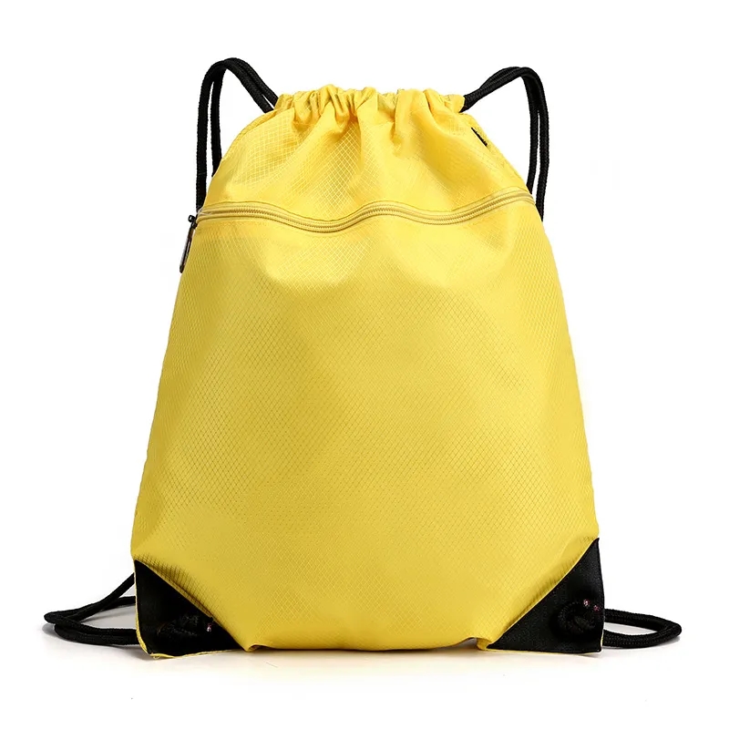 Drawstring Bag With A Front Zipper Pocket 1