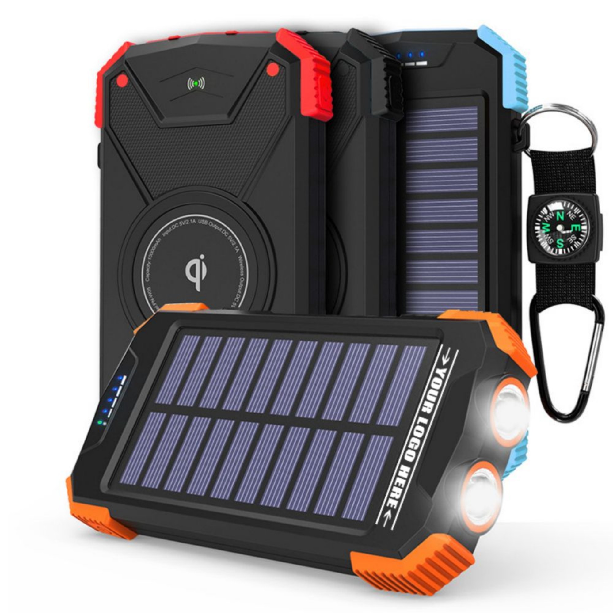 10k mAh Multifunction Solar Power Bank with Flashlight 1
