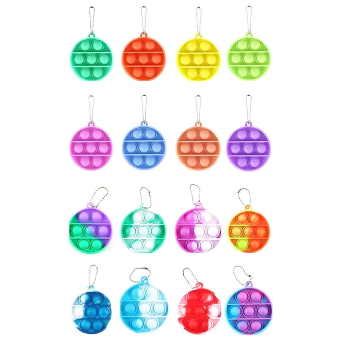 Round Pop Bubble Fidget Sensory Toy Keychain 2