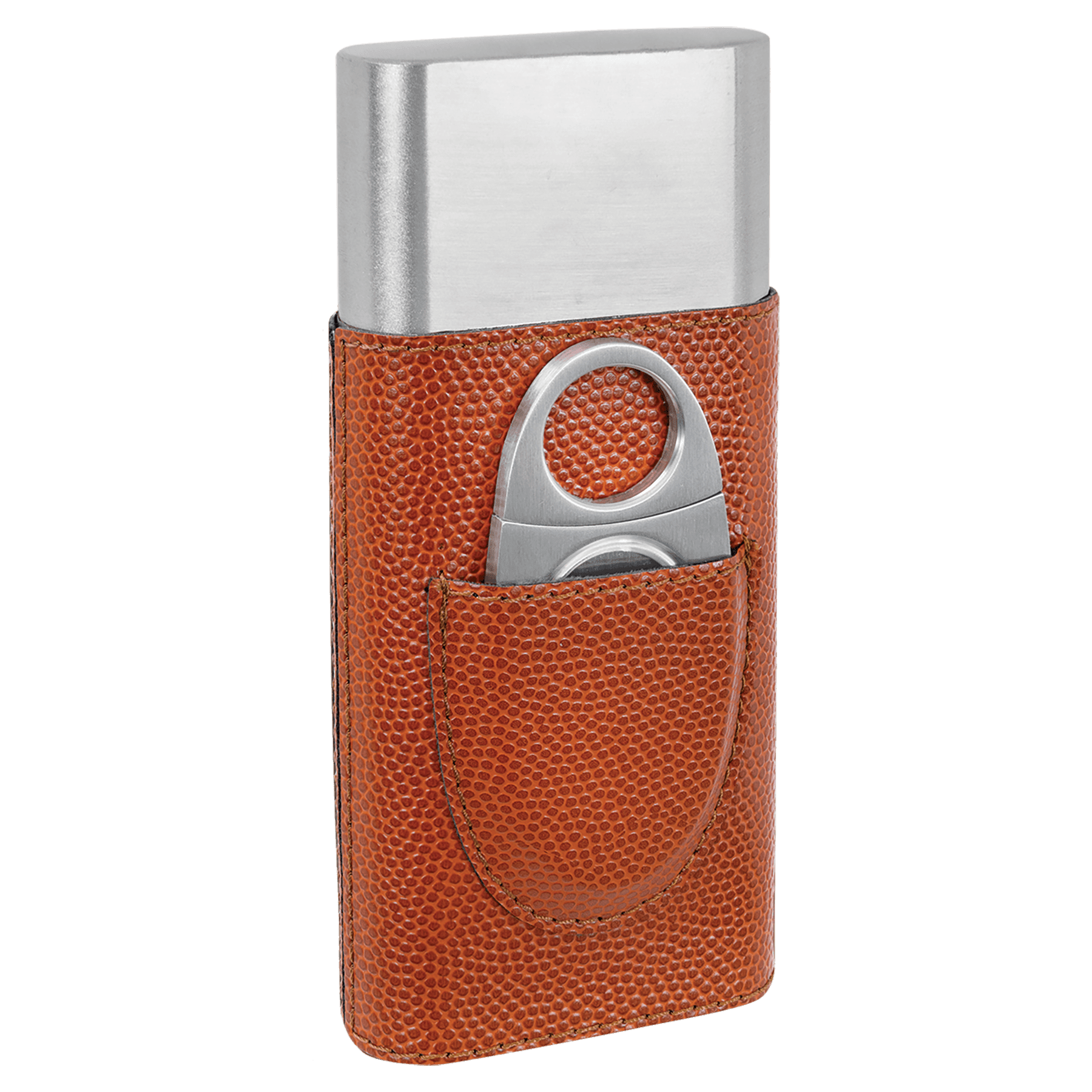 Basketball Leatherette Cigar Case with Cutter 2