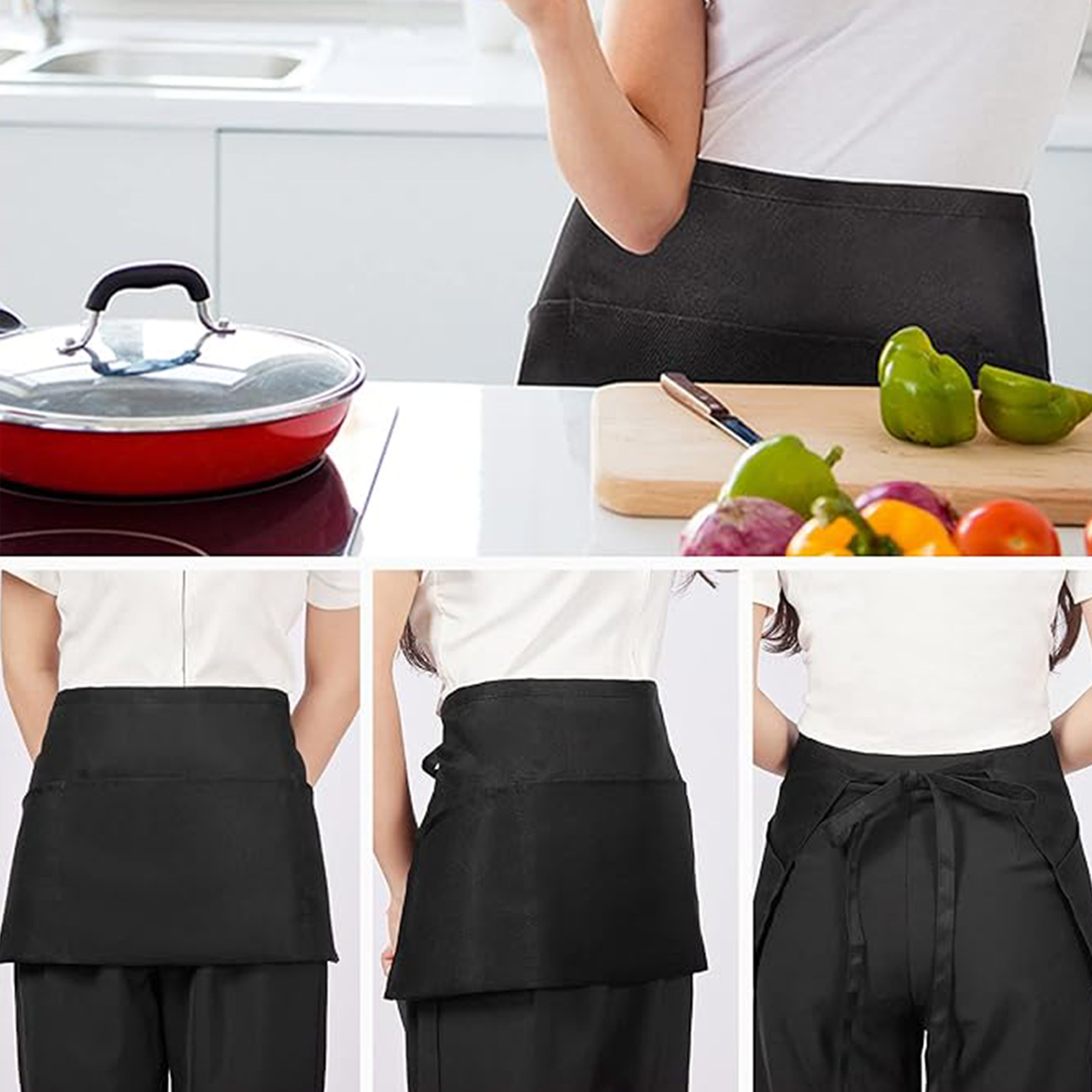 Short Apron For Waitress With Pockets MOQ 20 4