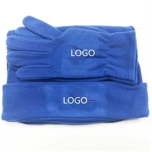 Winter Fleece Hat Glove Scarf Bag 4 pcs Set 4