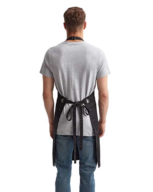 Barley Contrast Stitch Recycled Bib Apron - RP121 4