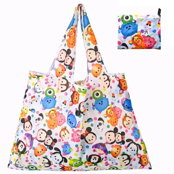 Extra-Large Reusable Foldable Grocery Tote Bags - Full Color 2